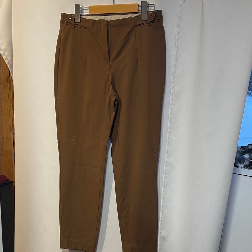 Massimo Dutti Tan Crop Chinos